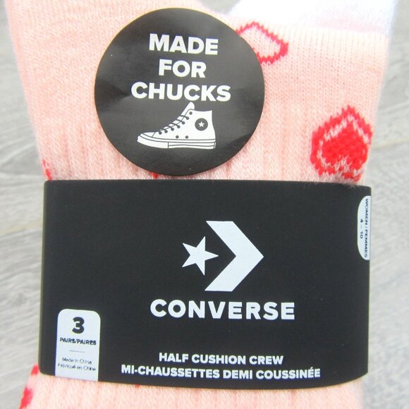 Converse Half Cushion Crew Socks Multi (3 Pairs) Pack Women's Size 4-10 NEW - Picture 3 of 16